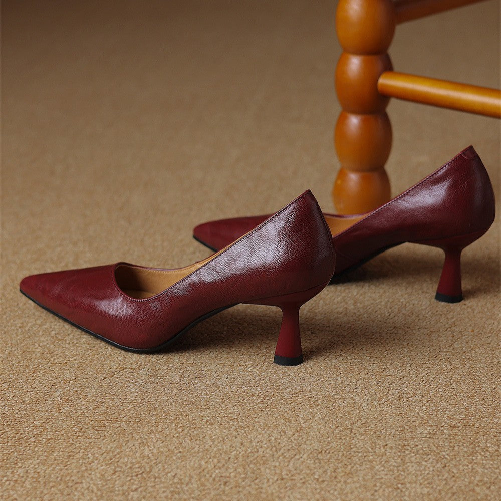 DELAMONT| Escarpins Fins en Cuir Lucie
