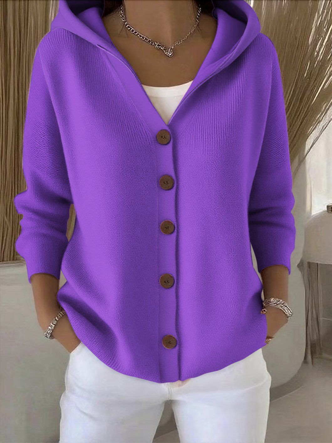 DELAMONT | Cardigan à Capuche Boutonné Marie