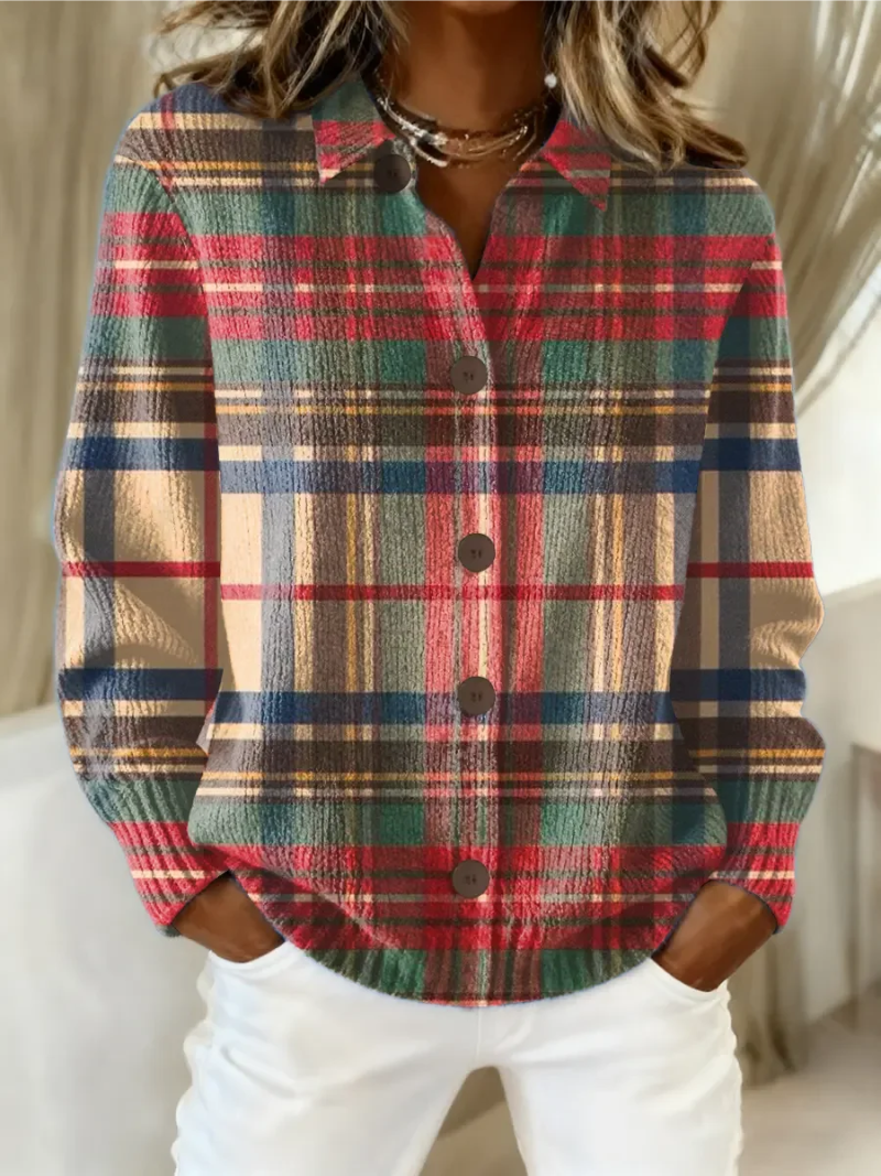 DELAMONT | Cardigan Chemise à Carreaux Colorés Marie