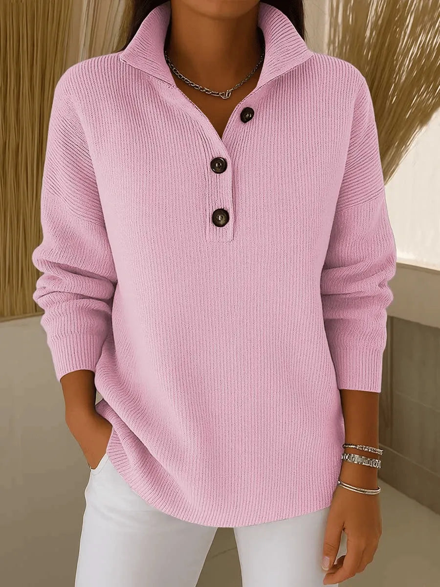DELAMONT | Pull Col Montant Boutonné Florence