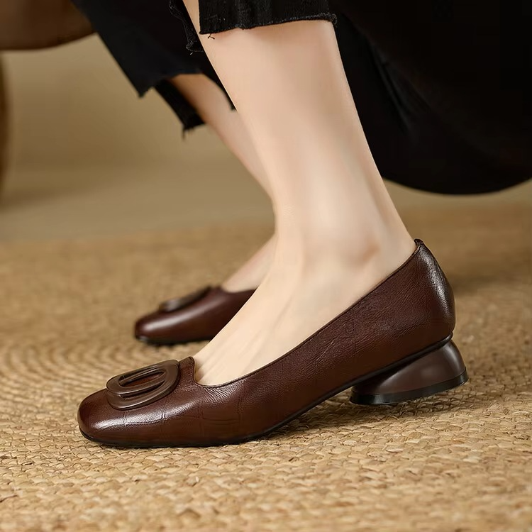 DELAMONT | Ballerines Carrées à Ornement Valérie