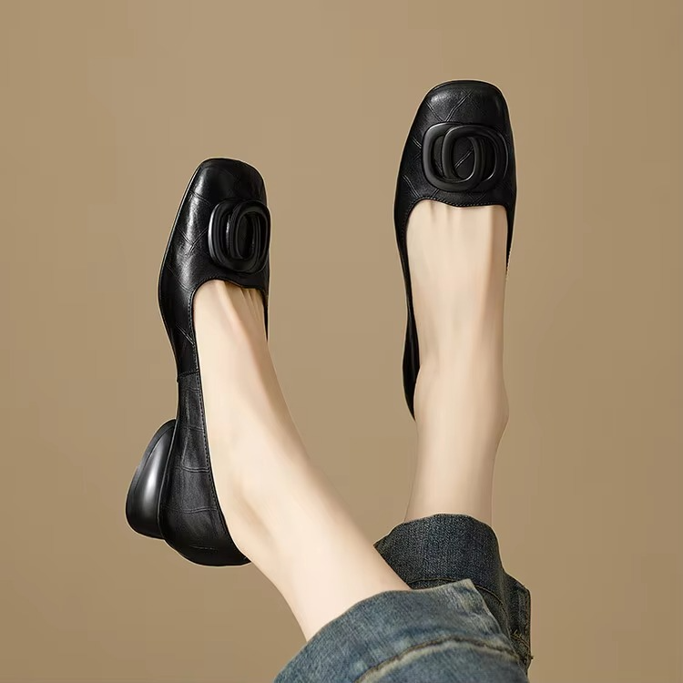 DELAMONT | Ballerines Carrées à Ornement Valérie
