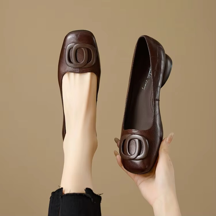 DELAMONT | Ballerines Carrées à Ornement Valérie
