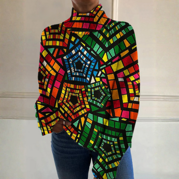 DELAMONT | Pull Col Montant Vitrail Coloré Christine