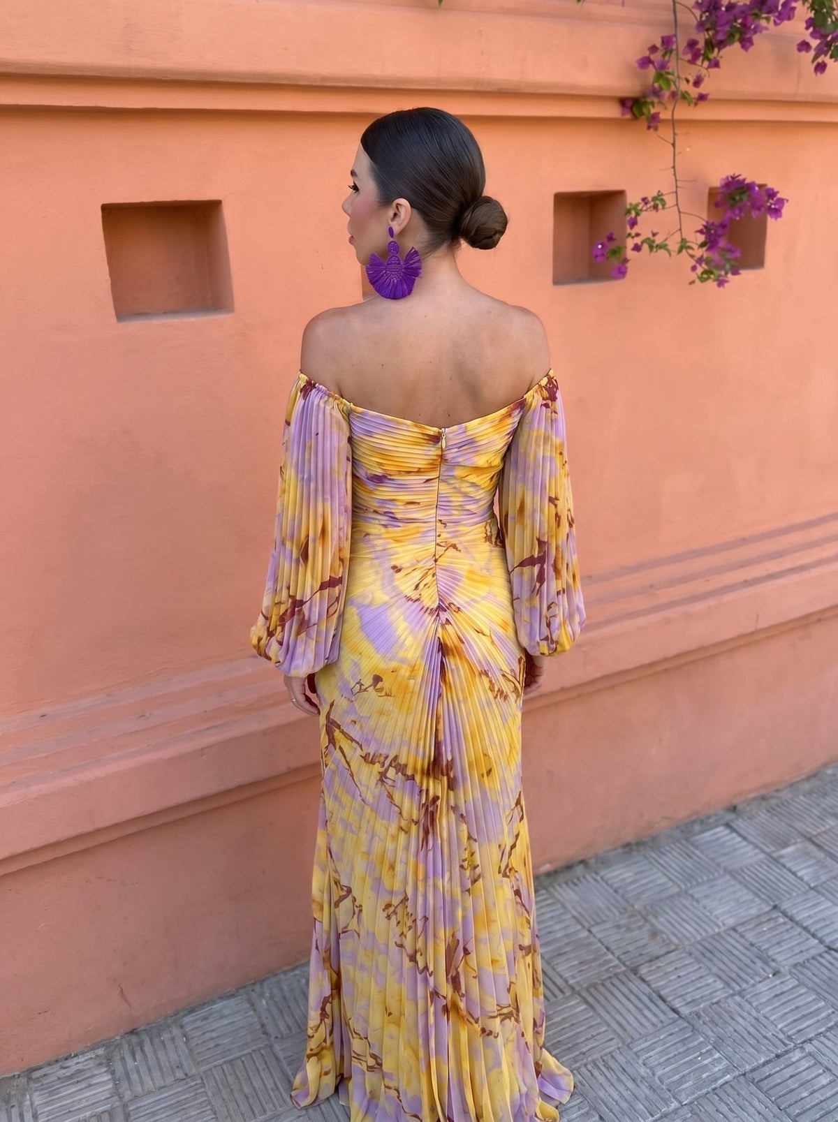 DELAMONT | Robe Longue Fleurie Col V Juliette