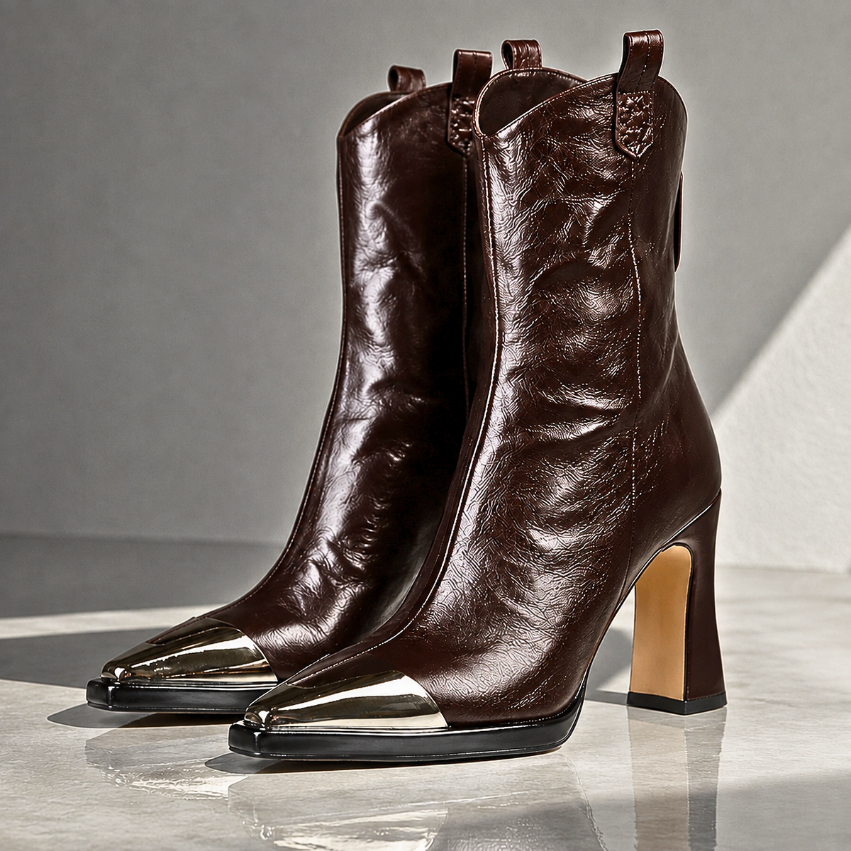 Delamont Paris | Bottines western à bout métallisé