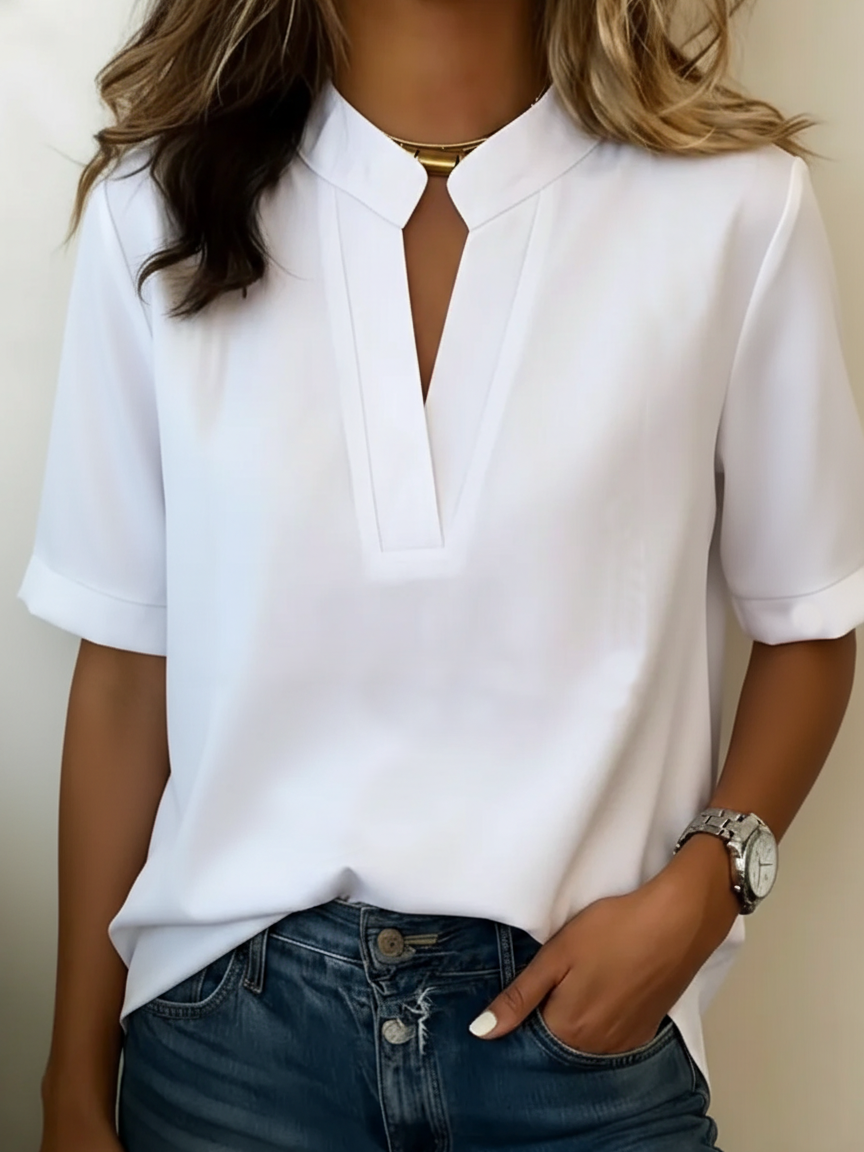 DELAMONT | Blouse Chic à Col en V Margaux