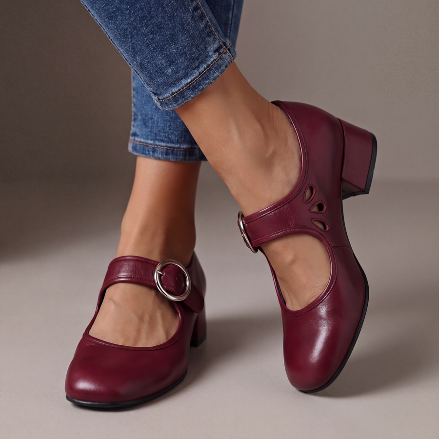 DELAMONT | Babies en Cuir à Talon Véronique